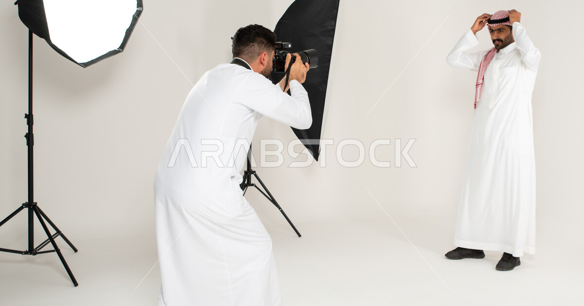 Advanced cameras and equipment, a portrait of a photo session in the