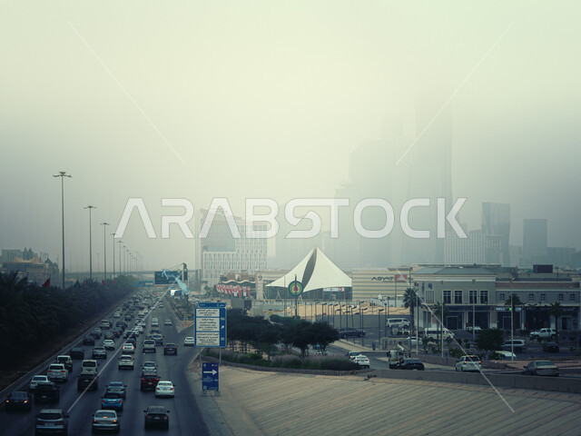Car traffic in the roads and streets of the city of Riyadh in Saudi ...