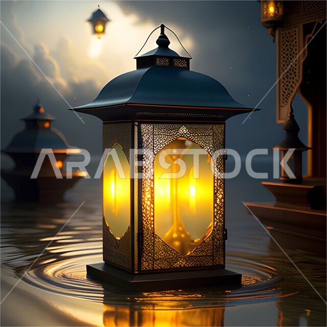 ديكورات وتحف رمضانية، مصباح معدني بتصاميم ابداعية، انوار واضاءة وزينة شهر رمضان، الإحتفال بقدوم شهر رمضان، اجواء رمضانية، فانوس عربي تقليدي