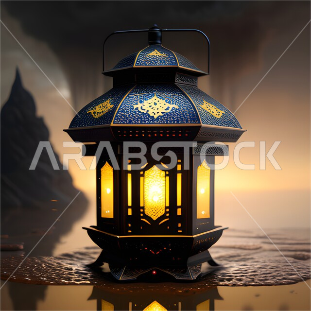 الإحتفال بقدوم شهر رمضان، مصباح معدني بتصاميم ابداعية، ديكورات وتحف رمضانية، انوار واضاءة وزينة شهر رمضان، اجواء رمضانية، فانوس عربي تقليدي