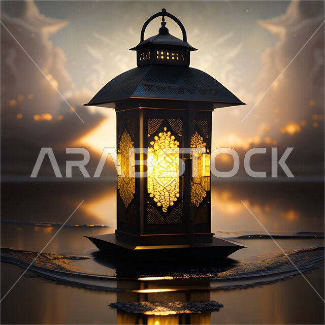 الإحتفال بقدوم شهر رمضان، مصباح معدني بتصاميم ابداعية، ديكورات وتحف رمضانية، انوار واضاءة وزينة شهر رمضان، اجواء رمضانية، فانوس عربي تقليدي