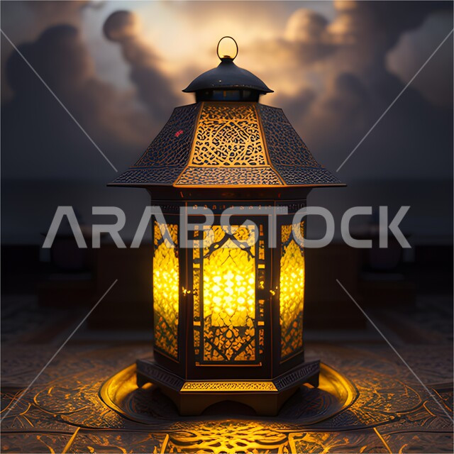 فانوس عربي تقليدي، اجواء رمضانية، مصباح معدني بتصاميم ابداعية، ديكورات وتحف رمضانية، انوار واضاءة وزينة شهر رمضان، الإحتفال بقدوم شهر رمضان