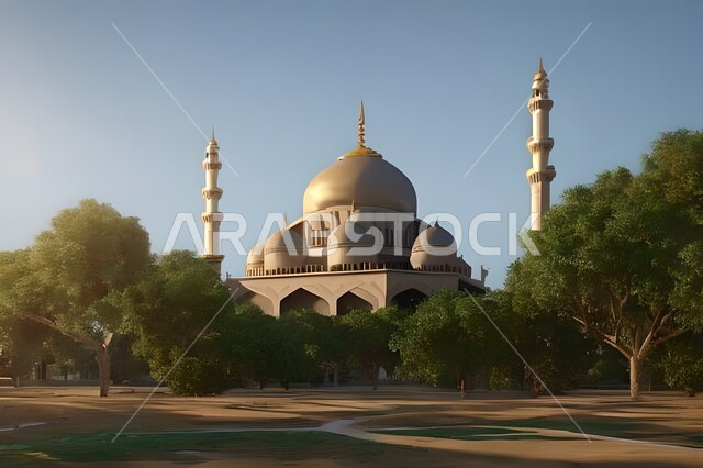 الفن الهندسي والمعماري للمساجد التاريخية القديمة, العبادة والتقرب الى الله, خلفيات مساجد اسلامية في وضع النهار، تصميم ثلاثي الأبعاد لمسجد اسلامي، العبادة وأداء الصلاة في المسجد، خلفيات وديكورات رمضانية