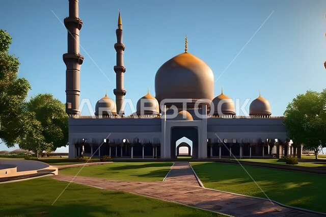 الفن الهندسي والمعماري للمساجد التاريخية القديمة, العبادة والتقرب الى الله, خلفيات مساجد اسلامية في وضع النهار، تصميم ثلاثي الأبعاد لمسجد اسلامي، العبادة وأداء الصلاة في المسجد، خلفيات وديكورات رمضانية