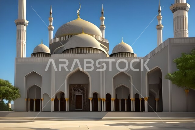 العبادة والتقرب الى الله, خلفيات مساجد اسلامية في وضع النهار، تصميم ثلاثي الأبعاد لمسجد اسلامي، العبادة وأداء الصلاة في المسجد، خلفيات وديكورات رمضانية، الفن الهندسي والمعماري للمساجد التاريخية القديمة