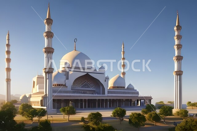 العبادة والتقرب الى الله, خلفيات مساجد اسلامية في وضع النهار، تصميم ثلاثي الأبعاد لمسجد اسلامي، العبادة وأداء الصلاة في المسجد، خلفيات وديكورات رمضانية، الفن الهندسي والمعماري للمساجد التاريخية القديمة