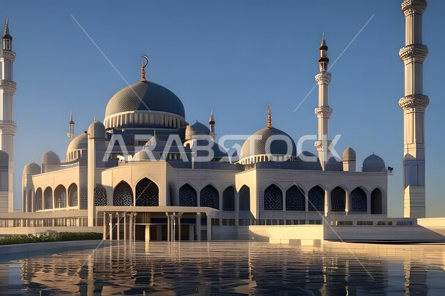 العبادة والتقرب الى الله, خلفيات مساجد اسلامية في وضع النهار، تصميم ثلاثي الأبعاد لمسجد اسلامي، العبادة وأداء الصلاة في المسجد، خلفيات وديكورات رمضانية، الفن الهندسي والمعماري للمساجد التاريخية القديمة
