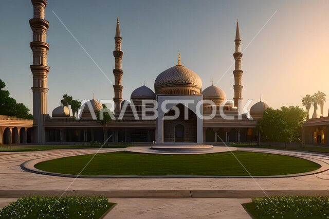 العبادة والتقرب الى الله, خلفيات مساجد اسلامية في وضع النهار، تصميم ثلاثي الأبعاد لمسجد اسلامي، العبادة وأداء الصلاة في المسجد، خلفيات وديكورات رمضانية، الفن الهندسي والمعماري للمساجد التاريخية القديمة