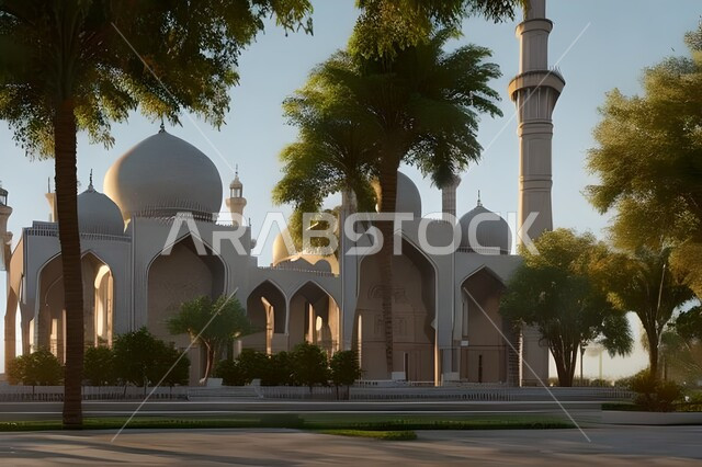 العبادة والتقرب الى الله, خلفيات مساجد اسلامية في وضع النهار، تصميم ثلاثي الأبعاد لمسجد اسلامي، العبادة وأداء الصلاة في المسجد، خلفيات وديكورات رمضانية، الفن الهندسي والمعماري للمساجد التاريخية القديمة
