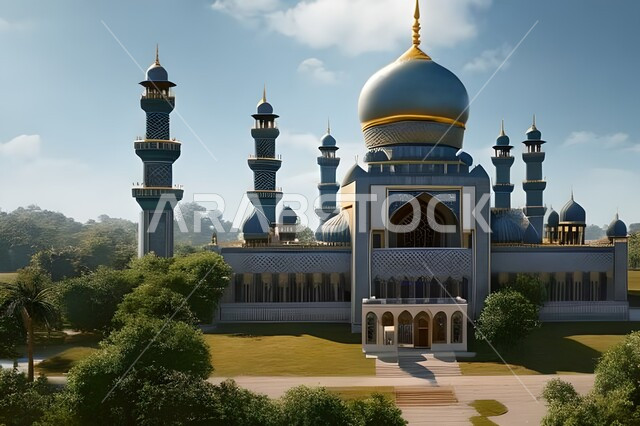 العبادة والتقرب الى الله, خلفيات مساجد اسلامية في وضع النهار، تصميم ثلاثي الأبعاد لمسجد اسلامي، العبادة وأداء الصلاة في المسجد، خلفيات وديكورات رمضانية، الفن الهندسي والمعماري للمساجد التاريخية القديمة