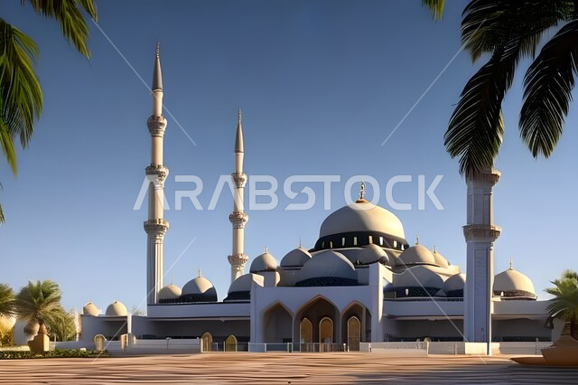 العبادة والتقرب الى الله, خلفيات مساجد اسلامية في وضع النهار، تصميم ثلاثي الأبعاد لمسجد اسلامي، العبادة وأداء الصلاة في المسجد، خلفيات وديكورات رمضانية، الفن الهندسي والمعماري للمساجد التاريخية القديمة