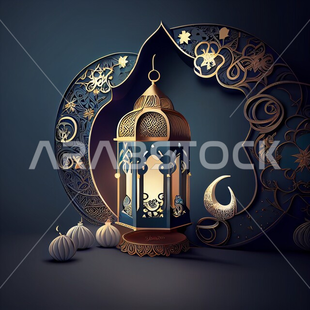  ديكورات وأنوار اسلامية، فانوس عربي تقليدي معدني ، إضاءة وزينة شهر رمضان المبارك ، تحف رمضانية ثلاثية الأبعاد ، الإحتفال بقدوم شهر رمضان، أجواء رمضانية مميزة, خلفيات اسلامية مميزة