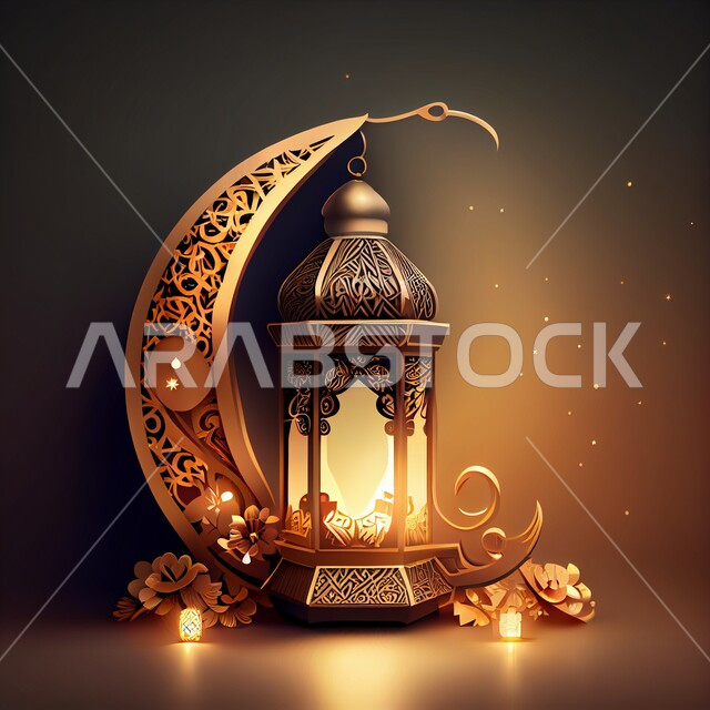  ديكورات وأنوار اسلامية، فانوس عربي تقليدي معدني ، إضاءة وزينة شهر رمضان المبارك ، تحف رمضانية ثلاثية الأبعاد ، الإحتفال بقدوم شهر رمضان، أجواء رمضانية مميزة, خلفيات اسلامية مميزة
