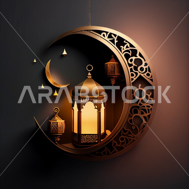  ديكورات وأنوار اسلامية، فانوس عربي تقليدي معدني ، إضاءة وزينة شهر رمضان المبارك ، تحف رمضانية ثلاثية الأبعاد ، الإحتفال بقدوم شهر رمضان، أجواء رمضانية مميزة, خلفيات اسلامية مميزة