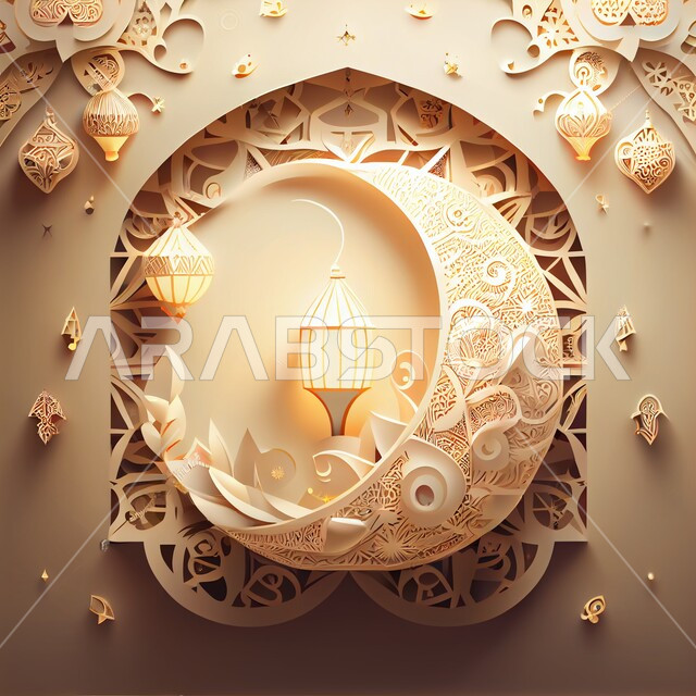  ديكورات وأنوار اسلامية، فانوس عربي تقليدي معدني ، إضاءة وزينة شهر رمضان المبارك ، تحف رمضانية ثلاثية الأبعاد ، الإحتفال بقدوم شهر رمضان، أجواء رمضانية مميزة, خلفيات اسلامية مميزة