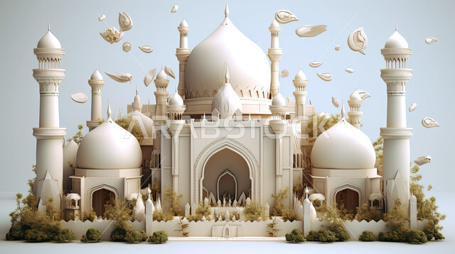 الهندسة المعمارية الاسلامية، اسلاميات وعبادات, صورة  لمسجد في المناطق الصحراوية المخضرة بتصاميم ابداعية، الفن الاسلامي المعماري، اماكن اسلامية مقدسة, خلفيات اسلامية مميزة