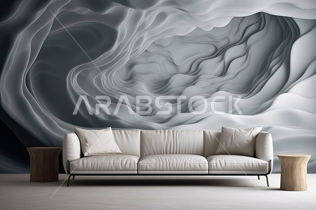 ديكور داخلي بتصاميم حجرية, غرفة معيشة ذات جدار بتكوينات صخرية، غرفة جلوس بأثاث منزلي راقي، شقق وفلل سكنية ، فنادق ومنتجعات فاخرة.