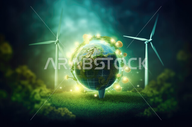 Using windmills and turbines to preserve the environment, relying on environmentally friendly renewable energies, reducing pollution sources and developing vegetation.