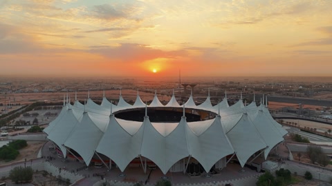 شروق الشمس في استاد الملك فهد بتقنية هايبر لابس