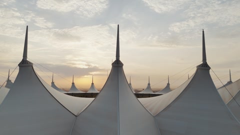 Aerial View of Riyadh Stadium Sunset
