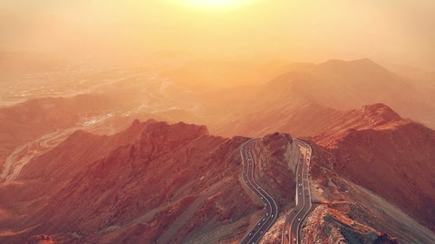 Al Taif drone 4k video Aerial view, Al Hada Mountain in Taif City top view