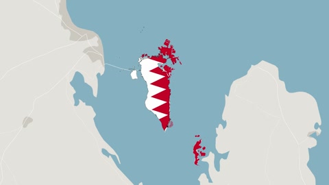 خريطة البحرين مع ألوان العلم الوطني