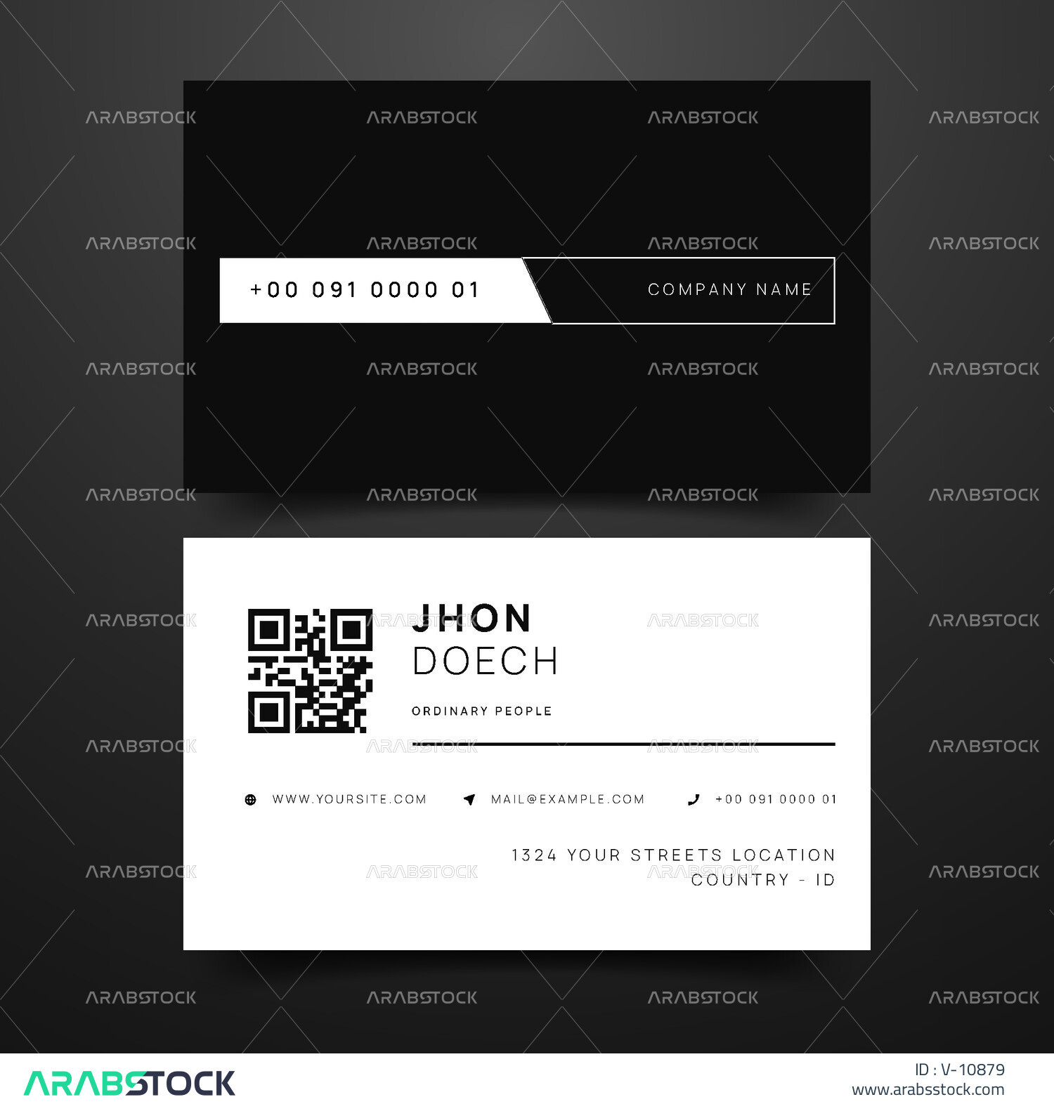 Vector personal business card design black and white visiting card