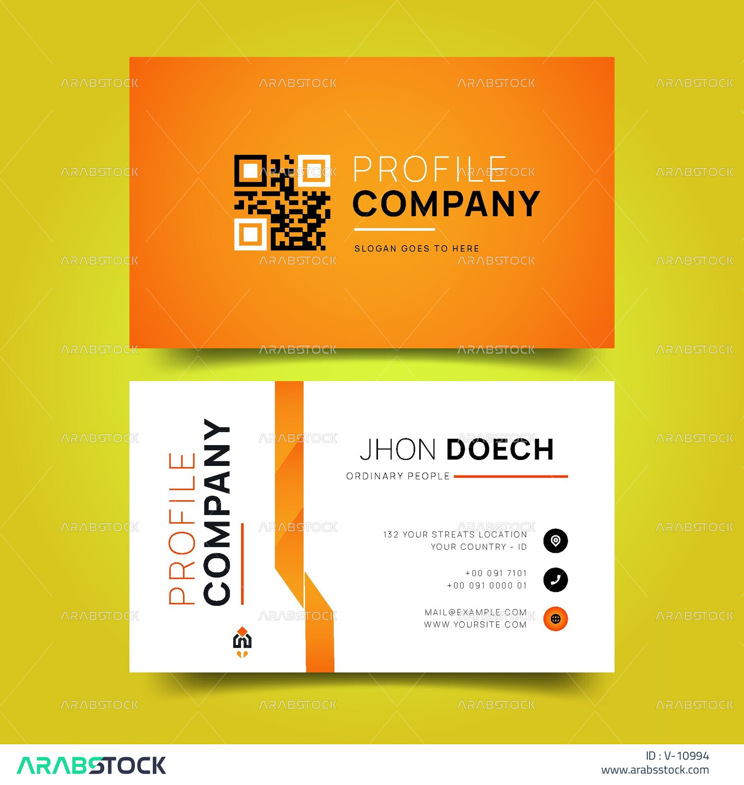 orange-business-card-design-template-vector-editable-personal-business