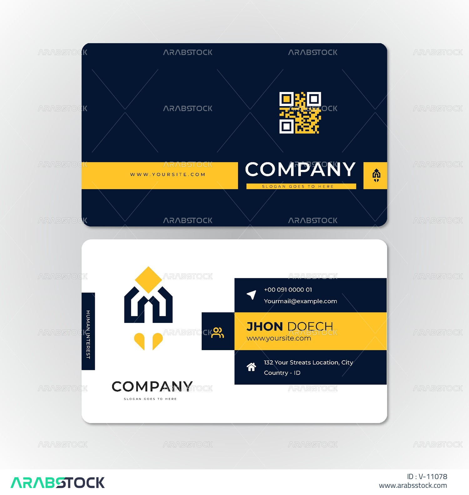 Vector business data card design template, editable template with ...