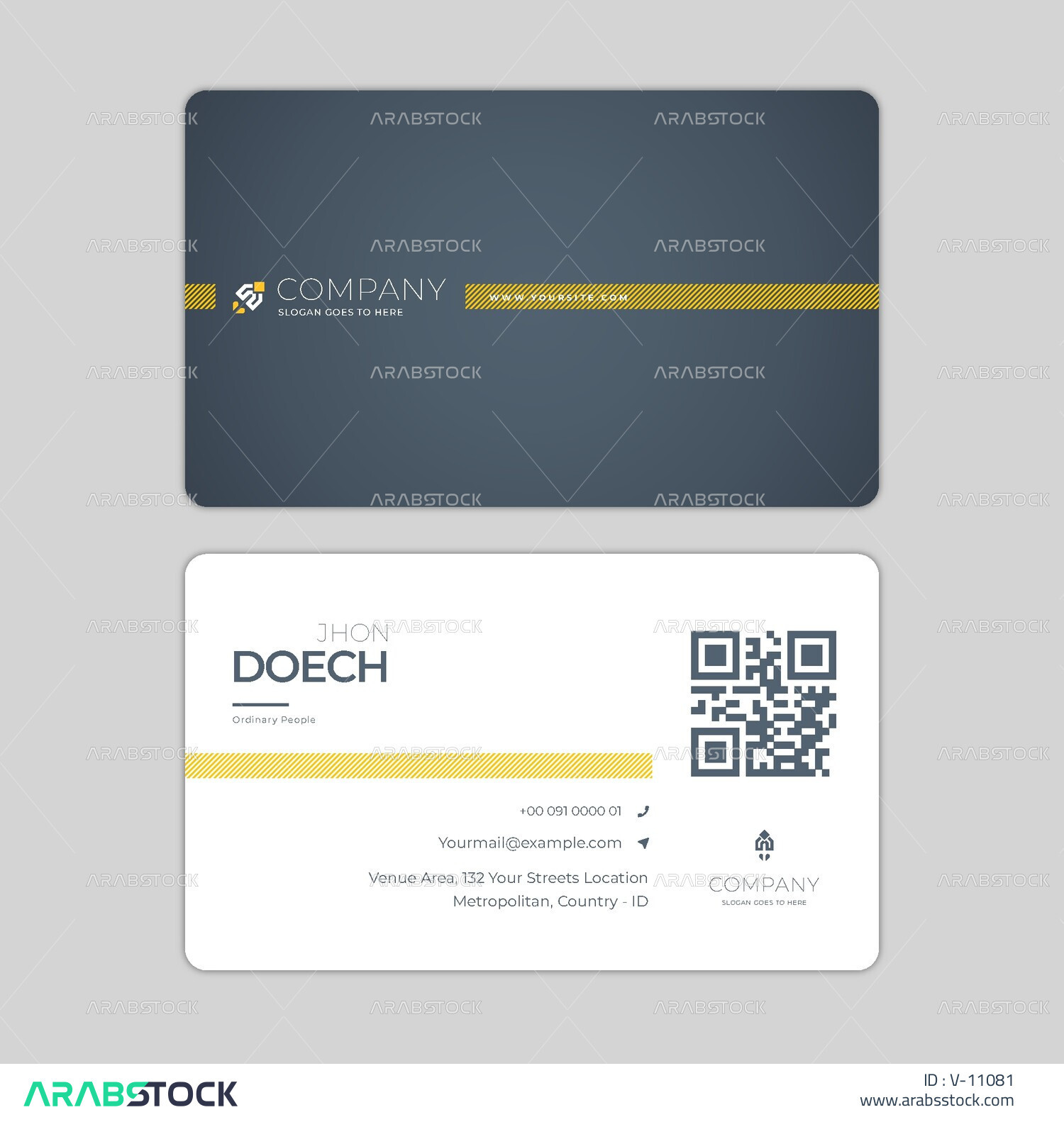 Vector business data card design template, editable template with ...