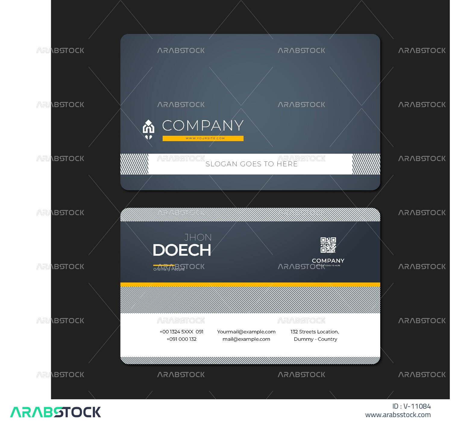 Vector business data card design template, editable template with ...