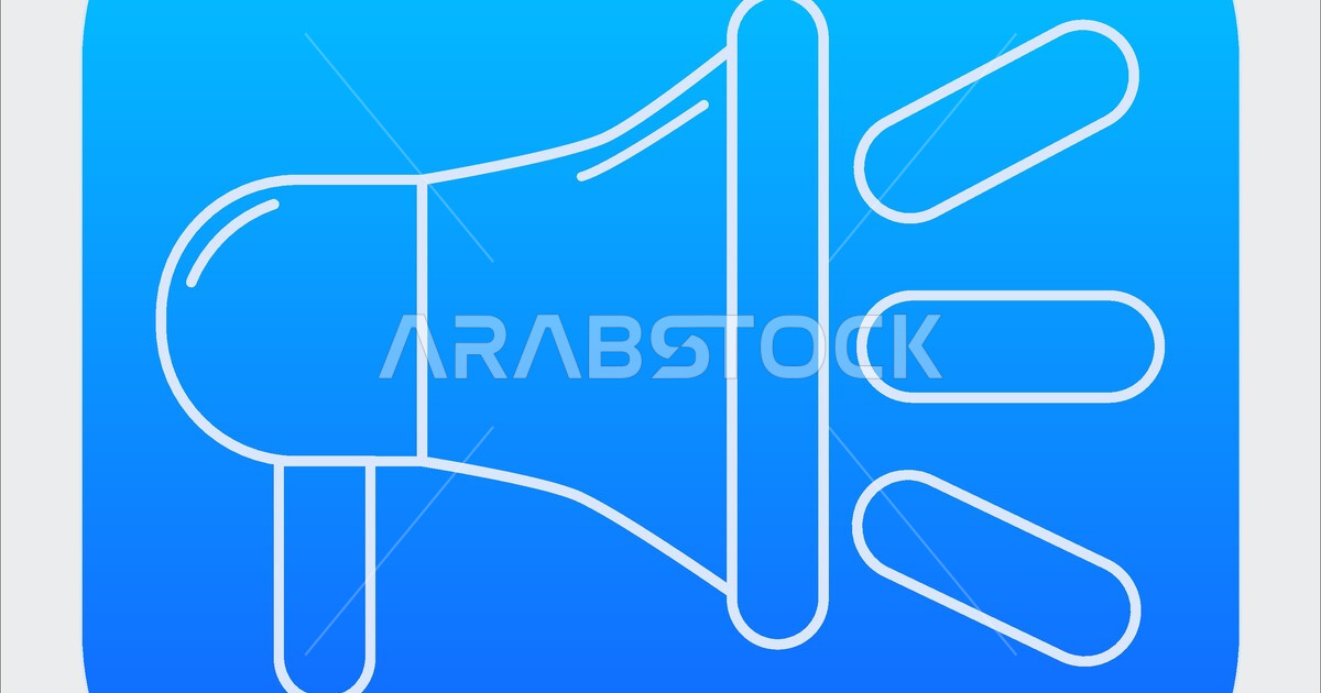 فيكتور أيقون مكبر صوت ، نداء ، رسالة تنبيه ، إعلان ، اشعارات ، فيكتور ...