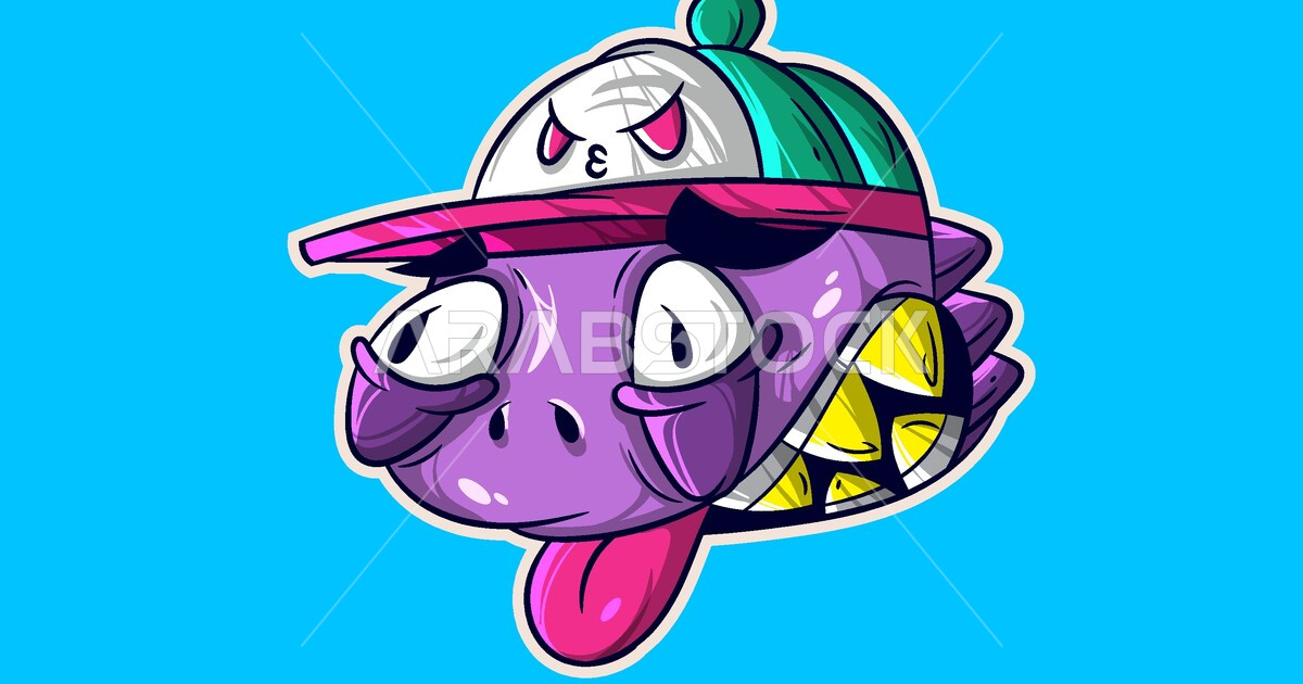 Cartoon vector graphic, cartoon lizard wearing a hat, cartoon stickers ...