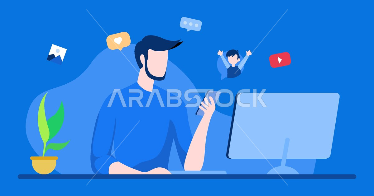 فيكتور توضيحي أب يتفقد ابنه ، اب تفتقد لابنه ، اشتياق ، فقدان ، فيكتور ...