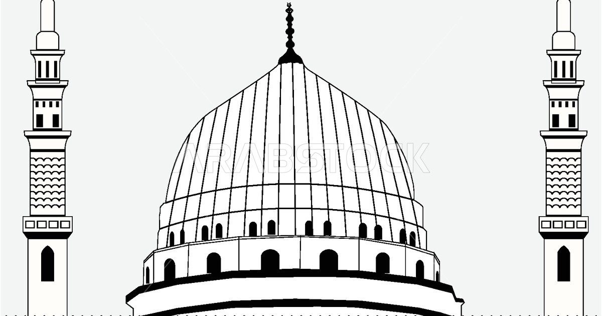 فيكتور رسم خطي جامع ومأذنة ، مسجد ، دار عبادة ، خلفية معزولة ، فيكتور ...