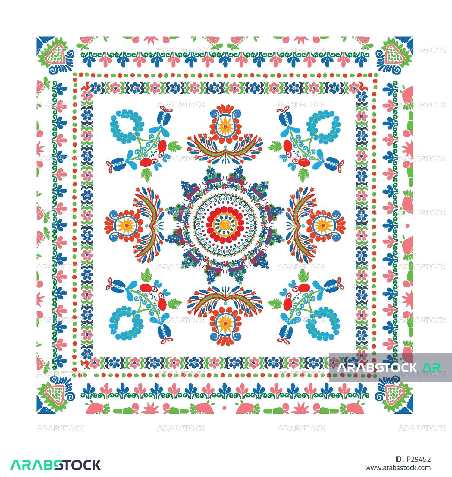 Colorful textiles, patterns and ornaments, embroidery art in Saudi ...