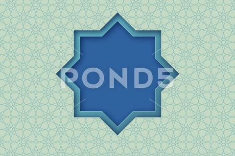 تصميم مثمن ملون في منتصف بطاقة المعايدة