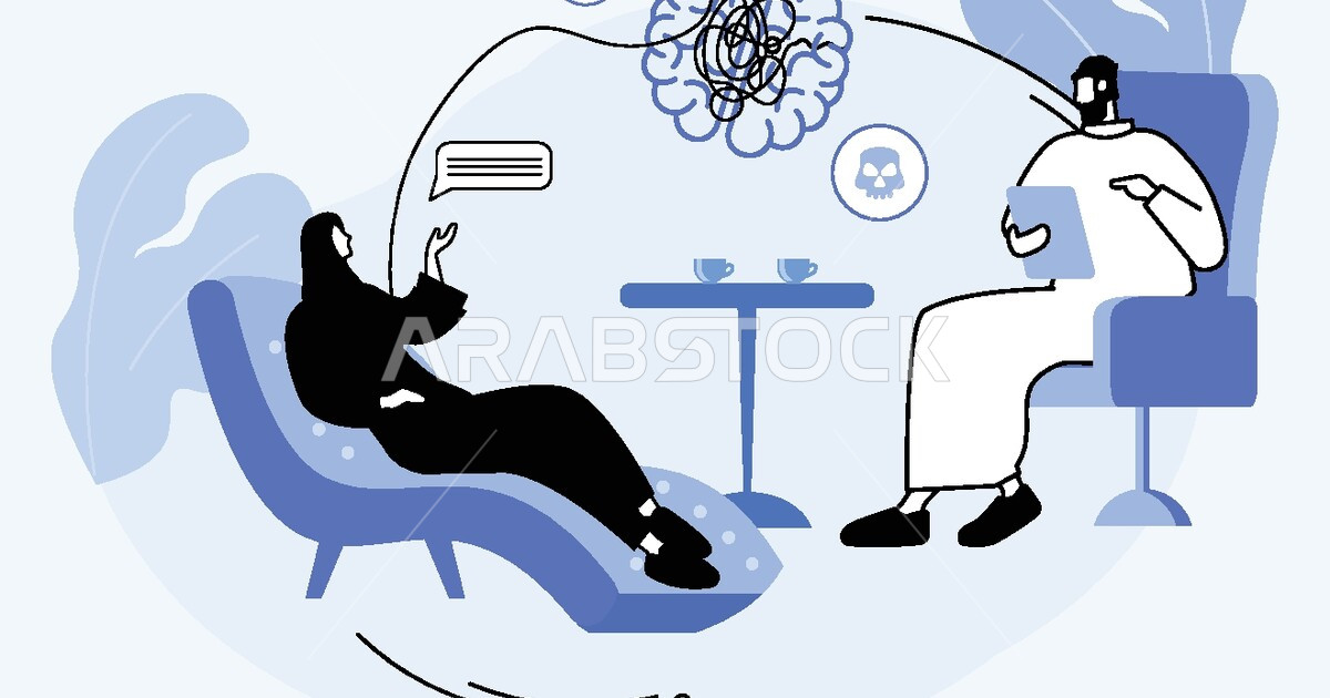 فيكتور كرتوني تصميمي لخدمات علم النفس ، تلبية احتياجات المريض النفسية ...