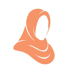 مفهوم التستر والحياء، أزياء و ملابس المحجبات، رسوم كرتونية لشخصية امرأه عربيه سعوديه خليجية محجبه، خلفية بيضاء، فيكتور الستريتور