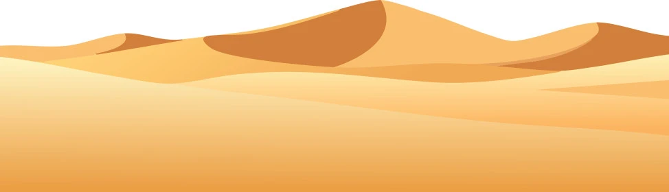 رسومات وتصاميم للرمال الذهبية الناعمة والكثبان الرملية، رسم توضيحي للطبيعة الصحراوية في المملكة العربية السعودية، خلفية بيضاء، فيكتور اليستريتور