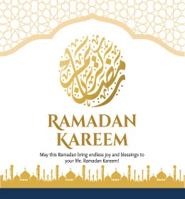رمضان كريم، نصوص و عبارات باللغة العربية والانجليزية، فنون الخط العربي الأصيل، بطاقات و قوالب تصميم للتهنئة بقدوم شهر الخير، التبريكات و التهاني بالمناسبات الدينية الإسلامية، مآذن مساجد مع زخرفات وزينة رمضانية، خلفية بيضاء, فيكتور اليستريتور
