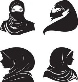 امراه عربيه سعوديه خليجيه محجبه باللون الاسود, حجاب المراه المسلمه باللون الاسود على خلفيه بيضاء, فيكتور اليستريتور