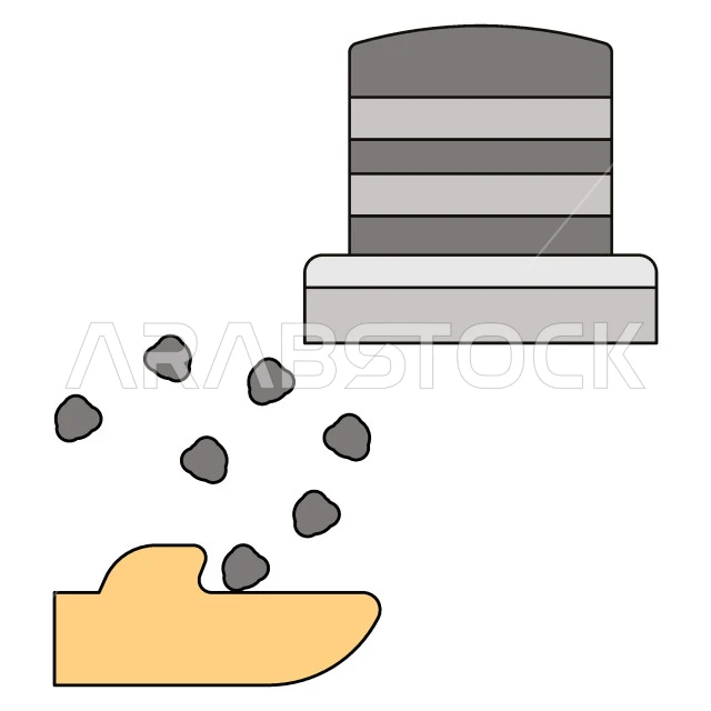 رسم توضيحي لرمي الجمرات، دليل الحج المبرور, الخطوات المتبعة لأداء مناسك الحج, قدوم المسلمين من شتى أنحاء العالم لأداء الفرائض والعبادات, أماكن دينية مقدسة، خلفية بيضاء، فيكتور اليستريتور