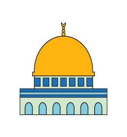Islamic drawings and decorations, design of a mosque building on a white background, the concept of worship and closeness to God, praying in the mosque, vector illustrator
