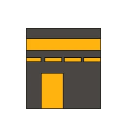 3D drawing of the Holy Kaaba, performing Hajj and Umrah rituals, the concept of worship and drawing closer to God Almighty, background of the Holy Mosque in Mecca, white background, Illustrator vector