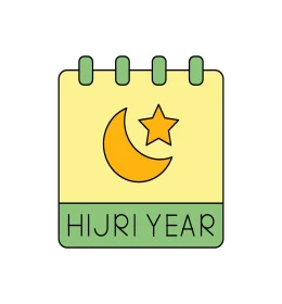 Islamic calendar, crescent moon and star of the holy month of Ramadan on a calendar and notepad, Islamic religious icon, white background, vector illustrator