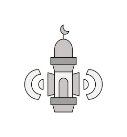 Calling Muslims to perform their religious duties, architectural art of minarets in the mosque, concept of worship and drawing closer to God Almighty, white background, Illustrator vector