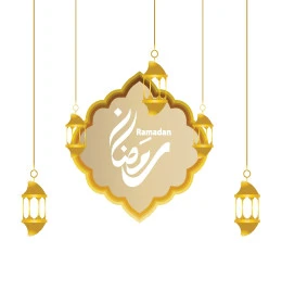 Ramadan, greeting template for the arrival of the month of goodness and blessings, authentic Arabic calligraphy arts, Islamic religious occasions and holidays, Ramadan manuscript in Arabic with a crescent moon, white background, Illustrator vector