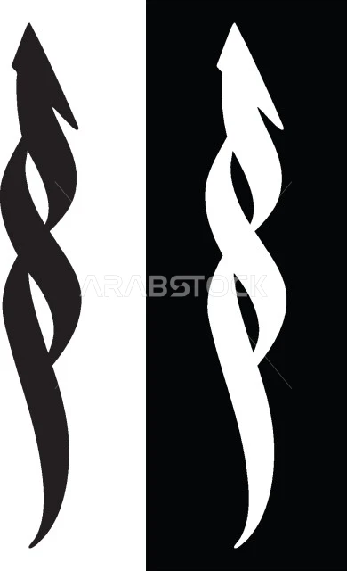 حروف الأبجدية بالخط العربي الأصيل، حرف الالف باللون الأبيض والاسود بخط الثلث المجدل، عبارات ونصوص باللغة العربية، زخارف وإطارات على الطراز الاسلامي، خلفية سوداء وبيضاء، فيكتور اليستريتور 