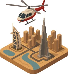 الفن الهندسي المعماري للابراج وناطحات السحاب في دولة الامارات العربية المتحدة، النمو والتقدم العمراني في مدينة دبي، خلفية بيضاء، فيكتور الستريتور